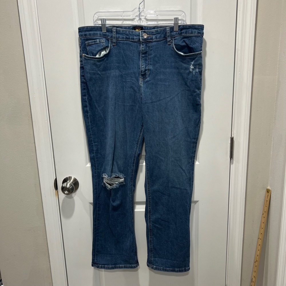 Lee Womens‎ Jeans Distressed Knee Blue Size 18 Medium